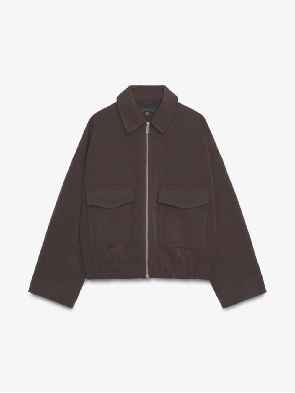 ZARA Brown Zip-Front Jacket
